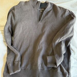 Eddie Bauer Gray Zip-Up Sweater
